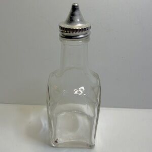 Vintage Gemco Clear Glass Cruet with Silver Cap